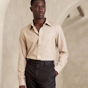 BANANA REPUBLIC Cotton-Cashmere Dress Shirt Men's Size XL in Tan